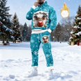 thumbnail image 2 of Men's Christmas Printed Festive With Lined Graphic Sweater Matching Pants Holiday Season Sky Blue 3XL, 2 of 8