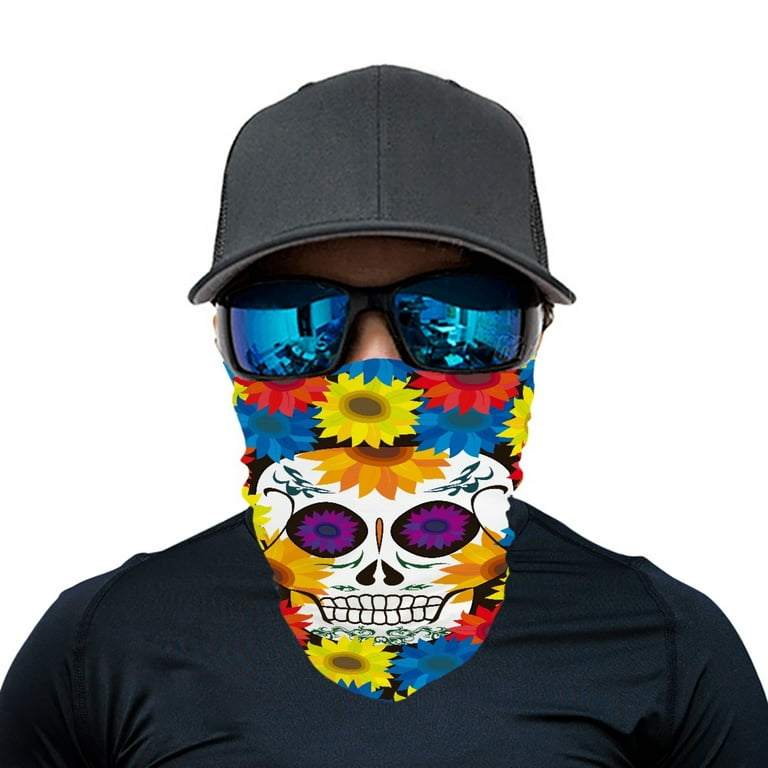 Bivenant Store 1Pack Skull Neck Gaiter Face Mask Scarf Dust Sun
