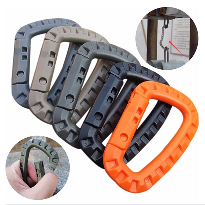 5pcs Mountaineering Buckle Snap Clip Plastic Hook Climbing Carabiner D Shape