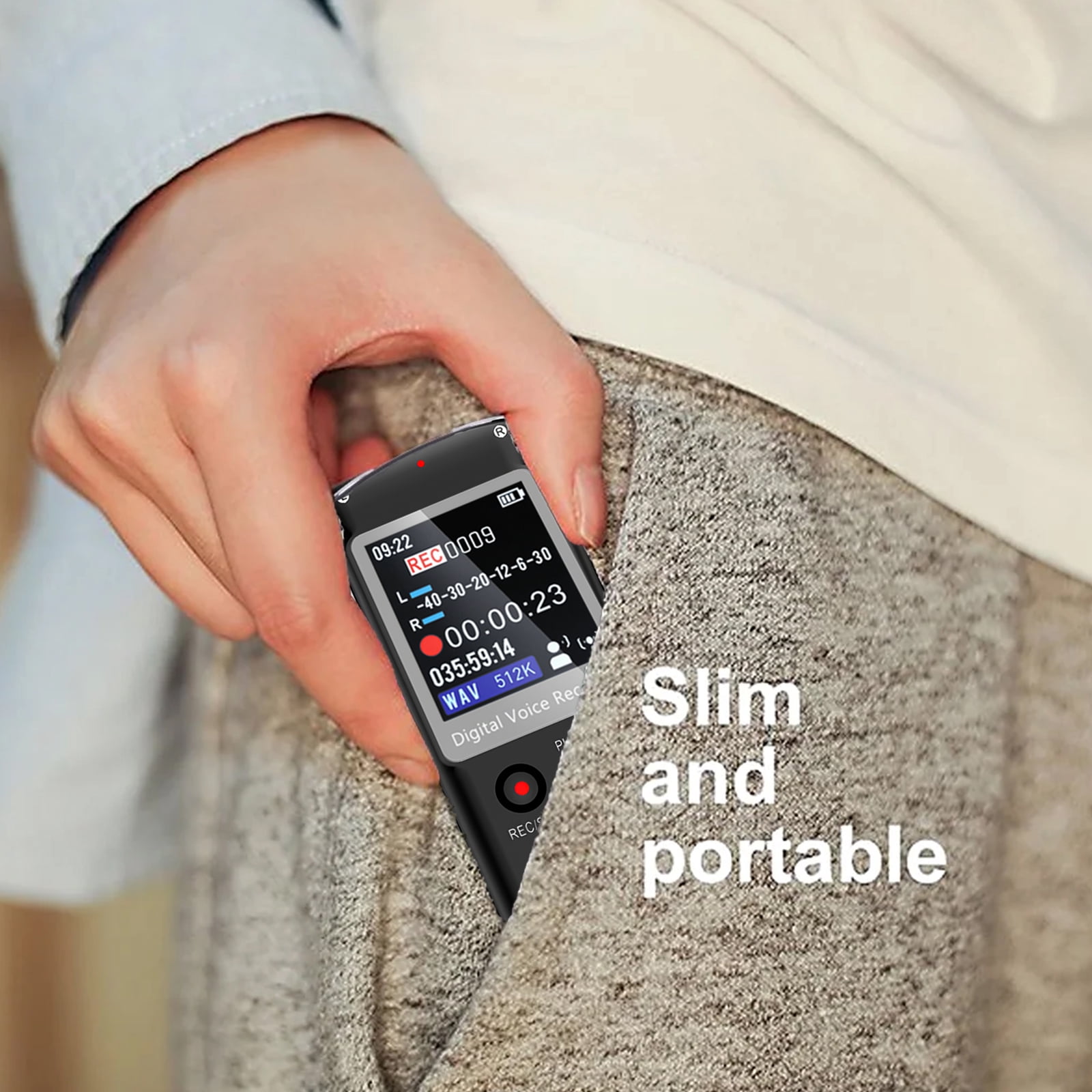 RONY 32GB Digital Voice Recorder Rechargeable Voice Activated Recording Device with A-B Repeat Playback Noise Reduction for Meeting Music Lecture Interview