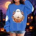 thumbnail image 2 of Girls Halloween Print Crewneck Sweatshirt Long Sleeve Fleece Pullover For Kids, 2 of 5