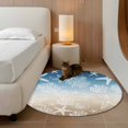 thumbnail image 2 of Round Rug 4Ft Washable Non-Slip, Blue Brown Ombre Coastal Circle Area Rugs for Living Room Bedroom, Sea Nautical Summer Beach Starfish Coral Indoor Floor Mats Carpet Runner for Home Decor Aesthetic, 2 of 8