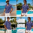 thumbnail image 4 of Xixirimido American Flags Stars Blue Print Matching Couple Outfits His and Hers Set Men's Button Down Shirt & Women's Sleeveless Midi Dress Summer Casual Beach Vacation Clothes, Size 5XL, 4 of 7