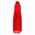thumbnail image 5 of Alun Women's Formal Wedding Guest Dress Halter Sleeveless Flowy Chiffon Asymmetrical Split Long Summer Dresses Solid Color Loose Lightweight Comfy Maxi Sundress 2026 Red M, 5 of 5