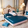 thumbnail image 1 of Satin mattress, high-end solid color mattress cover, elastic band, summer sheets, solid color bedding, ice silk, silk bedspread, 1 of 1