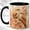Black, variant on Peach Blossom Bird Coffee Mug, Floral Bird Mug, Ceramic 11 oz