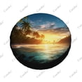 thumbnail image 5 of Sunny Tropical Landscape Polyester Universal Spare Wheel Tire Cover Wheel Covers for Trailer RV SUV Truck Camper, 5 of 5