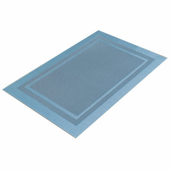 Placemats, Placemats 1 Pcs 17x11 Inch, Heat Resistant Place Mats, Washable PVC Table Mats, Woven Vinyl Plastic Placemats for Dining Table, Non-Slip Stain Resistant Kitchen Table Placemats(Blue)