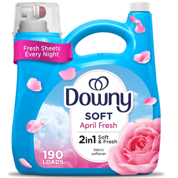 Downy Liquid Fabric Softener and Conditioner, April Fresh Scent, 140 fl oz, 190 Loads