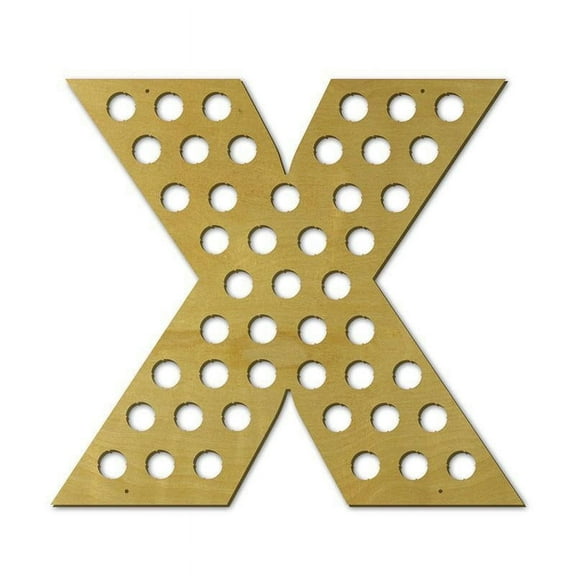 Torched Letter X Beer Cap Holder Wall Mount Display Decor Baltic Birch