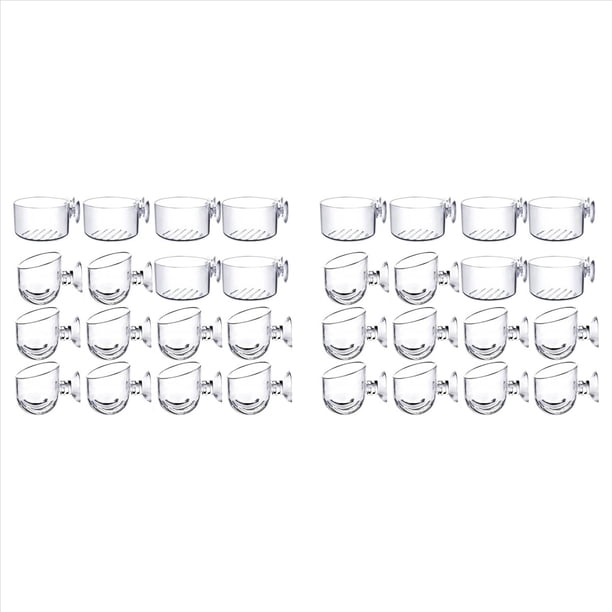 32 Vasos para Plantas Acuáticas, Maceta Acrílica Transparente para Plantas Acuáticas con Succión, Decoración de Acuario, 2 Formas