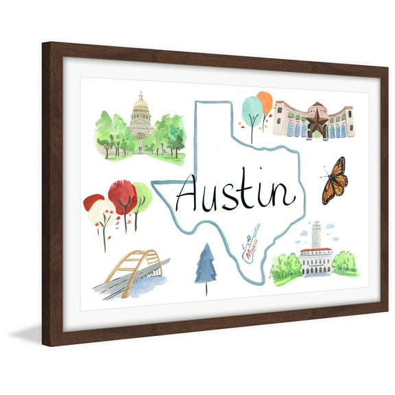 "Austin Sites" Framed Painting Print