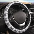 thumbnail image 3 of Lsque Monochrome Deer Floral Ultra Soft Car Steering Wheel Cover for Women, Standard 15 inch Size for Truck Van SUV Auto, 3 of 8