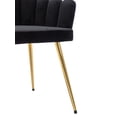 thumbnail image 6 of Guyou Velvet Dining Chair Set of 2, Modern Finger Shaped Upholstered Armchair Side Chair Makeup Chair with Back and Metal Legs for Living Room Bedroom Dining Room Powder Room, Black, 6 of 10
