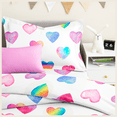 thumbnail image 6 of CGK Linens Kids Duvet Cover Set with Matching Pillowcases - Queen Size, Watercolor Hearts, 6 of 6