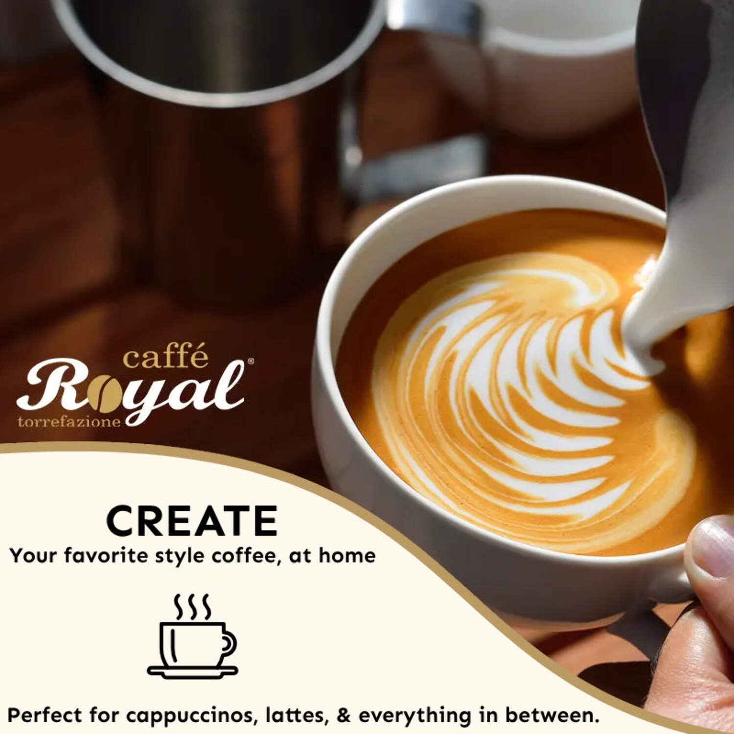 Royal Caffe Italian Coffee Beans –  100% Arabica, Medium Roast, Smooth & Aromatic with Notes of Caramel, Fruit & Vanilla, Freshly Roasted Gourmet Coffee, 2.2 lbs (1000g), Made in Italy