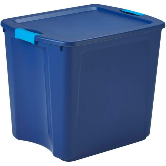 Sterilite Bac de Rangement de 26 Gallons avec Couvercle à Loquet et Transport, Bleu