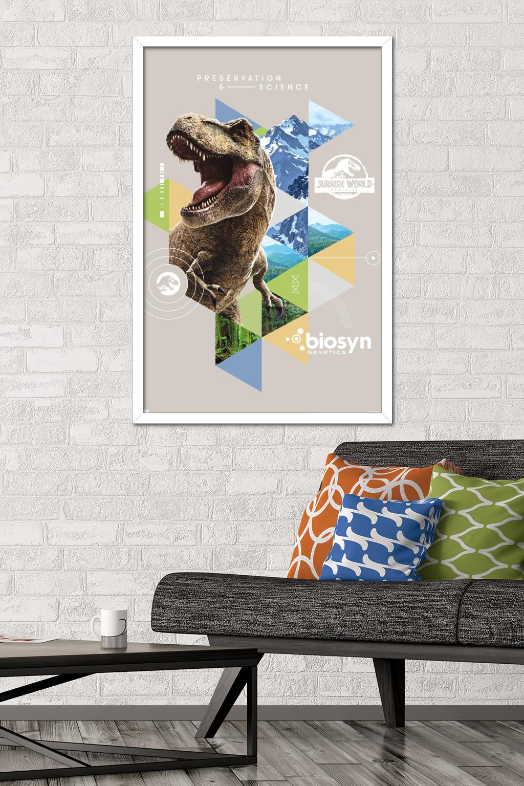 Jurassic World: Dominion - T-Rex Wall Poster, 22.375" x 34" Framed