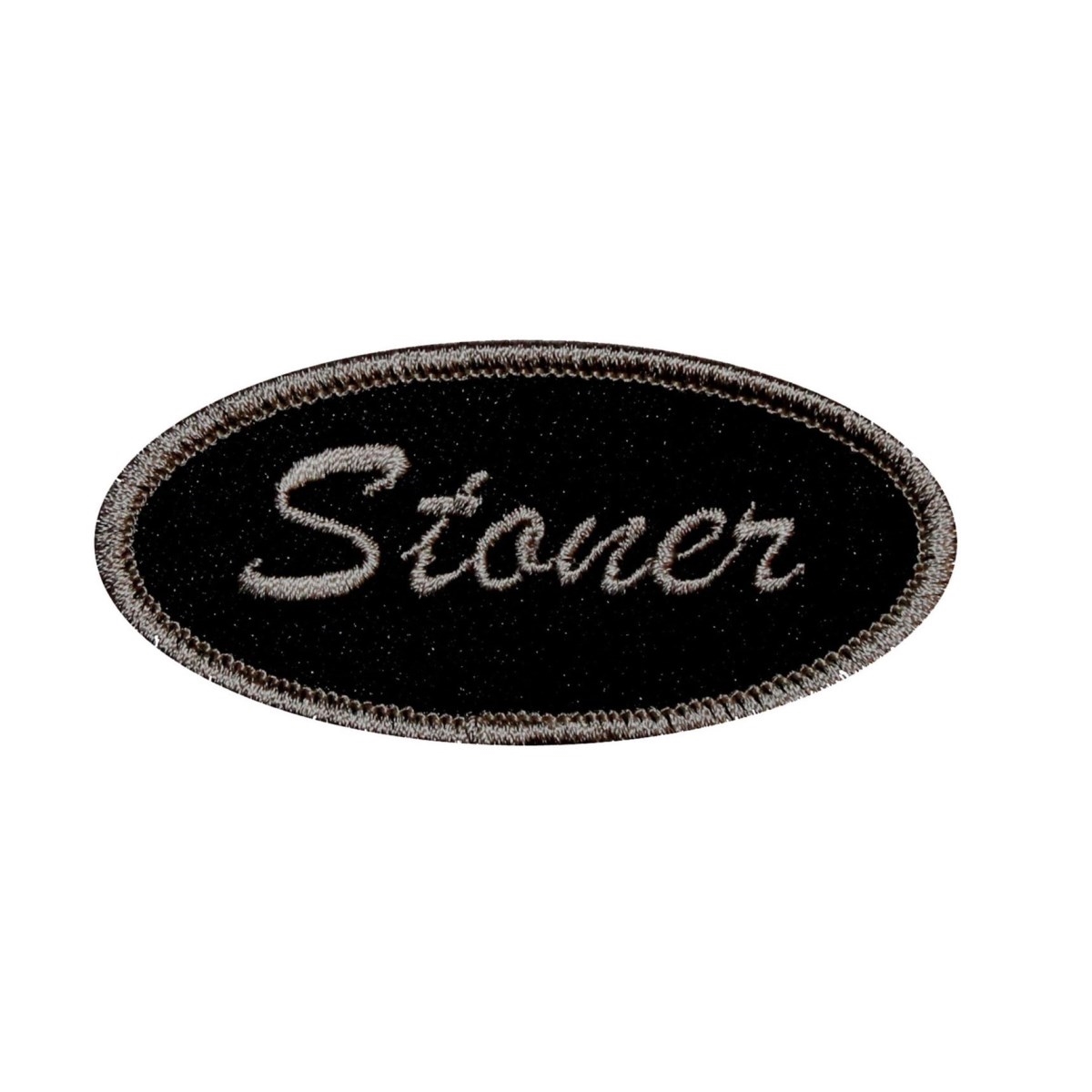 Stoner Name Tag Patch Black Novelty Badge Pot Head Embroidered Iron On ...