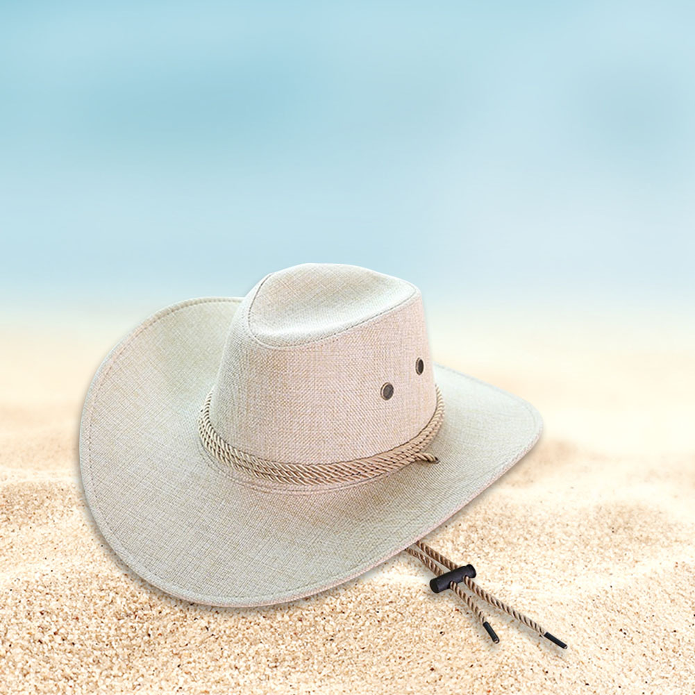Mojoyce Straw Cowboy Hat Men Wide Brim 