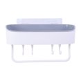 thumbnail image 2 of Pedty 1X Storage Rack,Wall Mounted Kitchen Bathroom Storage Rack Shelf Hooks Hanger Draining Holder, 2 of 9