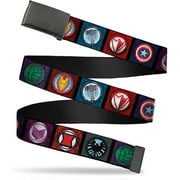 Buckle-Down mens Buckle-down Web Avengers 1.25 Belt, Multicolor, 1.25 Wide - Fits up to 42 Pant Size US