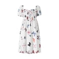 thumbnail image 1 of xiaxaixu Robe Parent-Enfant, Maman Fille Papillon Imprimé Cordon Amincissant Taille Haute Midi, 1 of 9