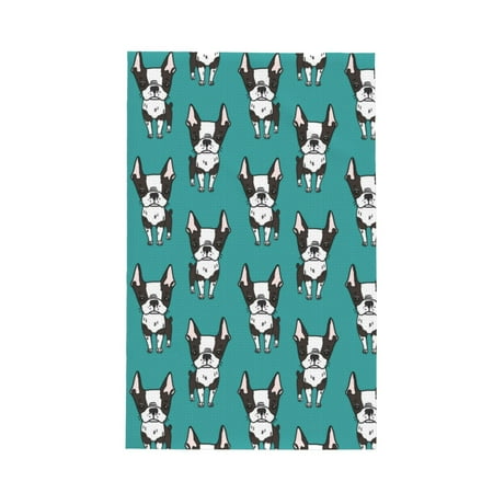 

Absorbent Kitchen Towels Cute Boston Terrier Dogs Puppies Quick Drying Dish Towels for Kitchen Drying Soft Hand Towels with Lanyard for Kitchen Decor