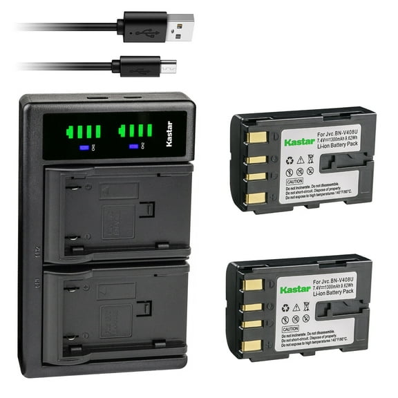 Kastar 2-Pack Battery and LTD2 USB Charger Replacement for JVC GR-DVL700, GR-DVL707, GR-DVL710, GR-DVL715, GR-DVL720, GR-DVL722, GR-DVL725, GR-DVL728, GR-DVL765, GR-DVL767, GR-DVL800, GR-DVL805