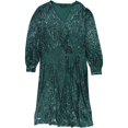 thumbnail image 1 of Tahari Womens Sequined Surplice Dress darkgreen 4, 1 of 2