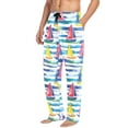 thumbnail image 2 of FORMRS Mens Pajama Pants with Pockets Sleepwear Lounge Bottoms Sizes S-2XL, Yellow Hand Drawn Sailboats, 2 of 7