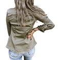 thumbnail image 6 of Powerdelux Women's Boyfriend Denim Jacket Washed Long Sleeve Casual Jean Jacket Coats, 6 of 6