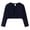 Dark Blue, variant on Girls Cropped Knit Cardigan Solid Color Round Neck Long Sleeve Cover Up Tops Cherry Rhinestone Casual Lightweight Sweater