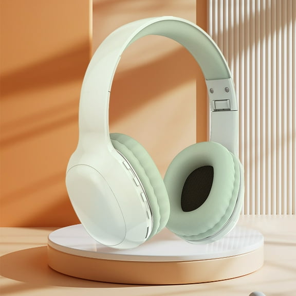 Over Ear Headphones, Hwkond Bluetooth 5.3 Subwoofer Headband Wireless Headphones - Built-in Microphone Stereo Noise Cancelling Foldable Headphones,Green