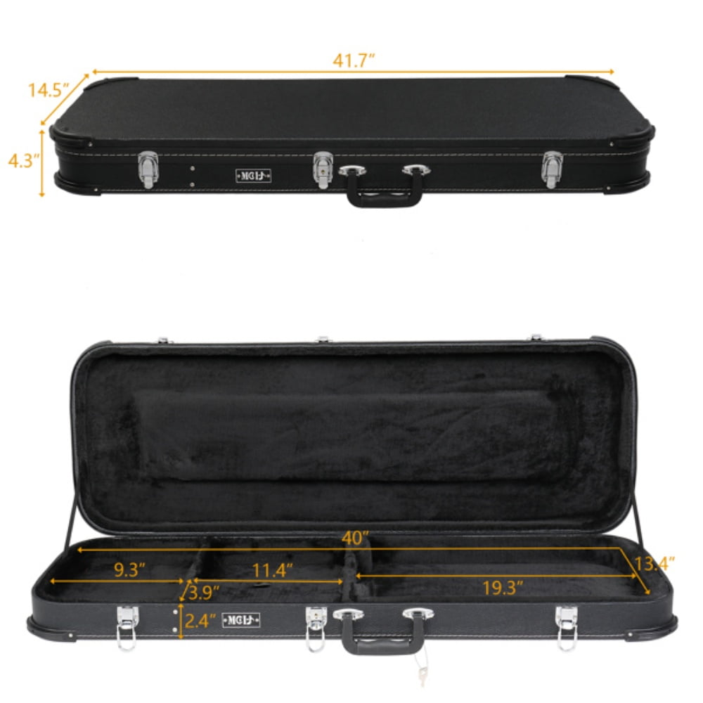 Tcbosik Electric Guitar Hard Case with Lock for ST/TL/Burning Fire/170 Style, Hard-Shell Protective Carrying Case, Black