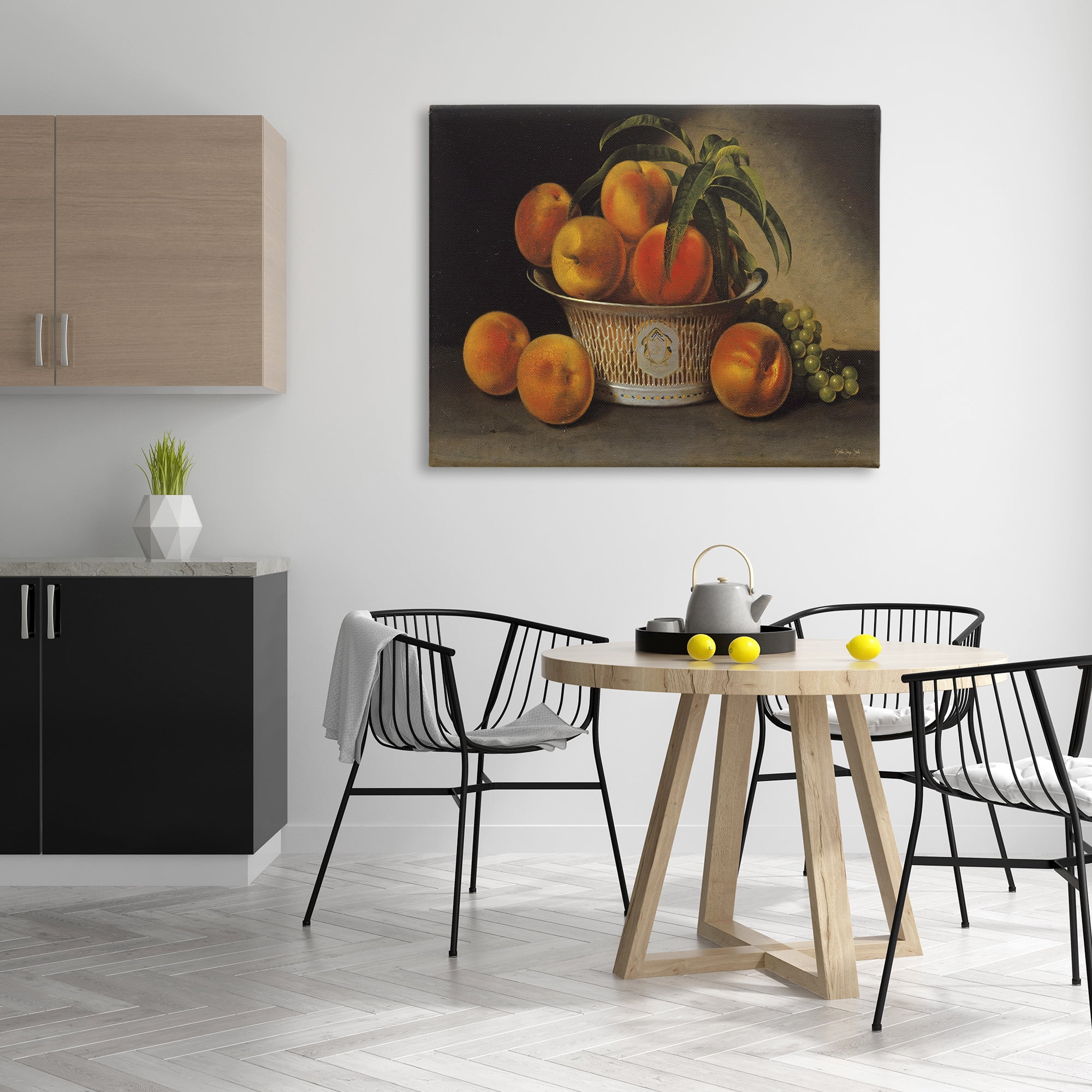 Stupell Industries Classic Peaches & Grapes Food & Beverage Painting Gallery Wrapped Canvas Art Print Wall Art, 48 x 36