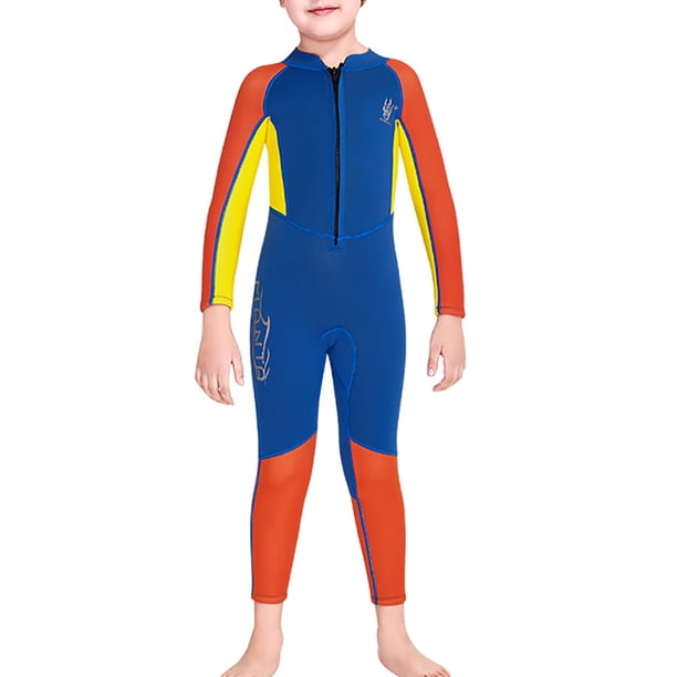 Naiovety Traje de neopreno portátil DIVE SAIL cuello 2,5mm resistente al sol elástico cálido mantenimiento 3 capas impermeable natación niños Deportes acuáticos Naranja S Naiovety OD003307-06