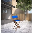 thumbnail image 3 of Blue And Brown Solid Wood Director Chair, 3 of 3
