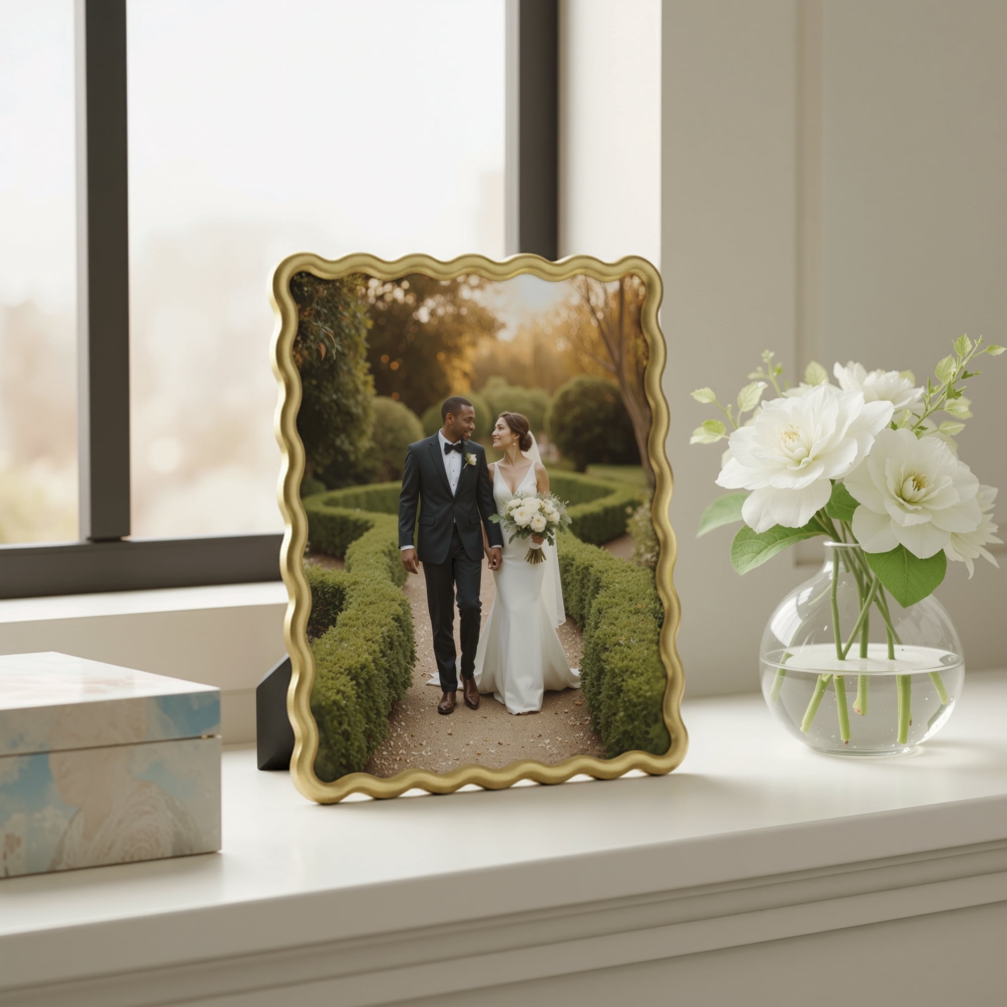 Mainstays 8 x 10 Gold Wavy Tabletop Picture Frame