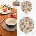 thumbnail image 3 of SKYSONIC 2Pcs Trivet Pot Holder, Gingerbread Men Snowflakes Round Woven Potholders Set Cotton Braided Hot Pads Coasters Table Mats for Cooking and Baking, 3 of 7