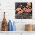 thumbnail image 3 of WOBOGO Night Sky Flamingo Pattern Wall Clock 7.78 Inch Battery Operated Silent Unit Square Rustic Vintage Style for Home Bedroom Office Black Pointer, 3 of 8