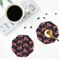 thumbnail image 4 of Yiaed Leopard Print Print Leather Coasters for Drinks - Cup Coasters Coffee Table Kitchen Table Bar, Home & Office Gifts Handmade Drink Coasters-Octagon, 4 of 6