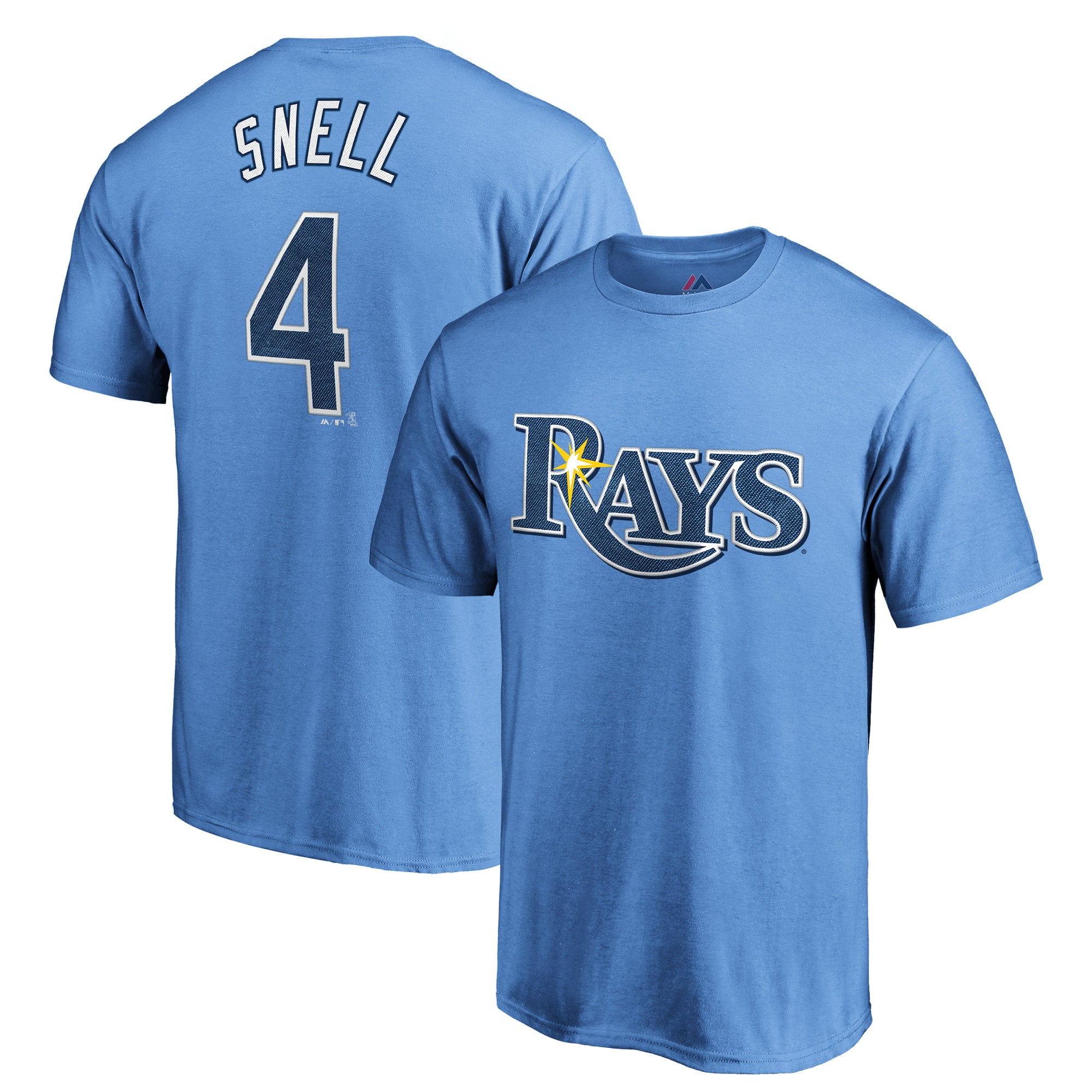 Blake Snell Tampa Bay Rays Majestic Logo Official Name & Number T-Shirt ...