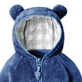 thumbnail image 4 of CAICJ98 Baby Toddler Boys Girls Fleece Jacket with Hood Zip Up Cute Bear Coats for Newborn Boys Girls Fuzzy Winter Jacket with Ear (Navy,18-24 Months), 4 of 6