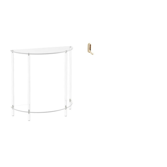 Mesa Auxiliar Plegable De Acrílico Con Organizador De Ganchos De Pared, Mesa Auxiliar De Dos Niveles Y Perchero Plegable Para Baño, Sala De Estar, Armario Y Decoración.