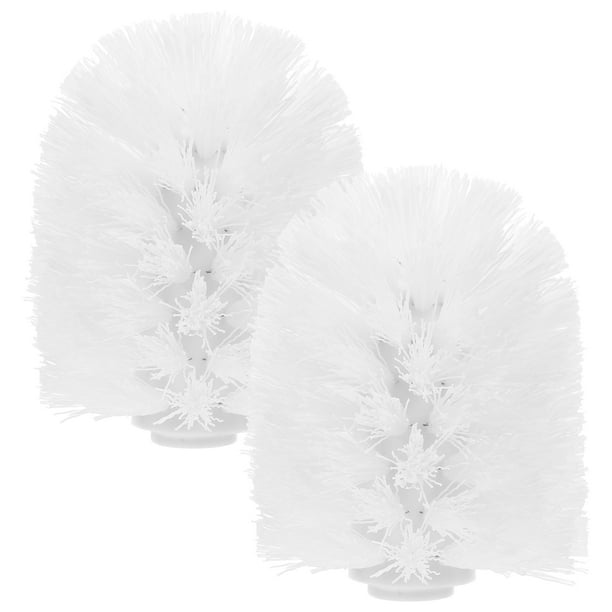 GOOHOCHY 2 cabezales de repuesto para escobilla de inodoro de plástico, redondos, con forma de bola, color blanco