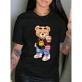 thumbnail image 1 of kawaii Little Bear Print T-shirt Short Sleeve Crew Neck Casual Top for Summer Spring Women's Clothing Shirt, 1 of 6