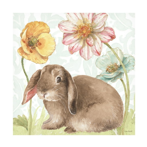 Trademark Fine Art Lisa Audit Spring Softies Bunnies III Canvas Wall Art - 18x18