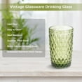 thumbnail image 3 of NANAHuang Vintage Drinking Glass Set of 4,12 oz Embossed Floral Drinkware Set,Green Drinking Glasses Cups Wine Glasses Colored Glassware for Whisky,Beer,Juice,Cocktail,Heavy Duty, 3 of 8