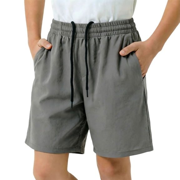 1 Pack Athletic Basketball Boys Shorts - Black Quick Dry Kids Youth Teen Shorts with Pockets for Soccer Running